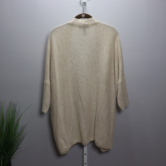 Halogen 100% Cashmere Open Front Cardigan One Size Beige - Picture 3 of 4